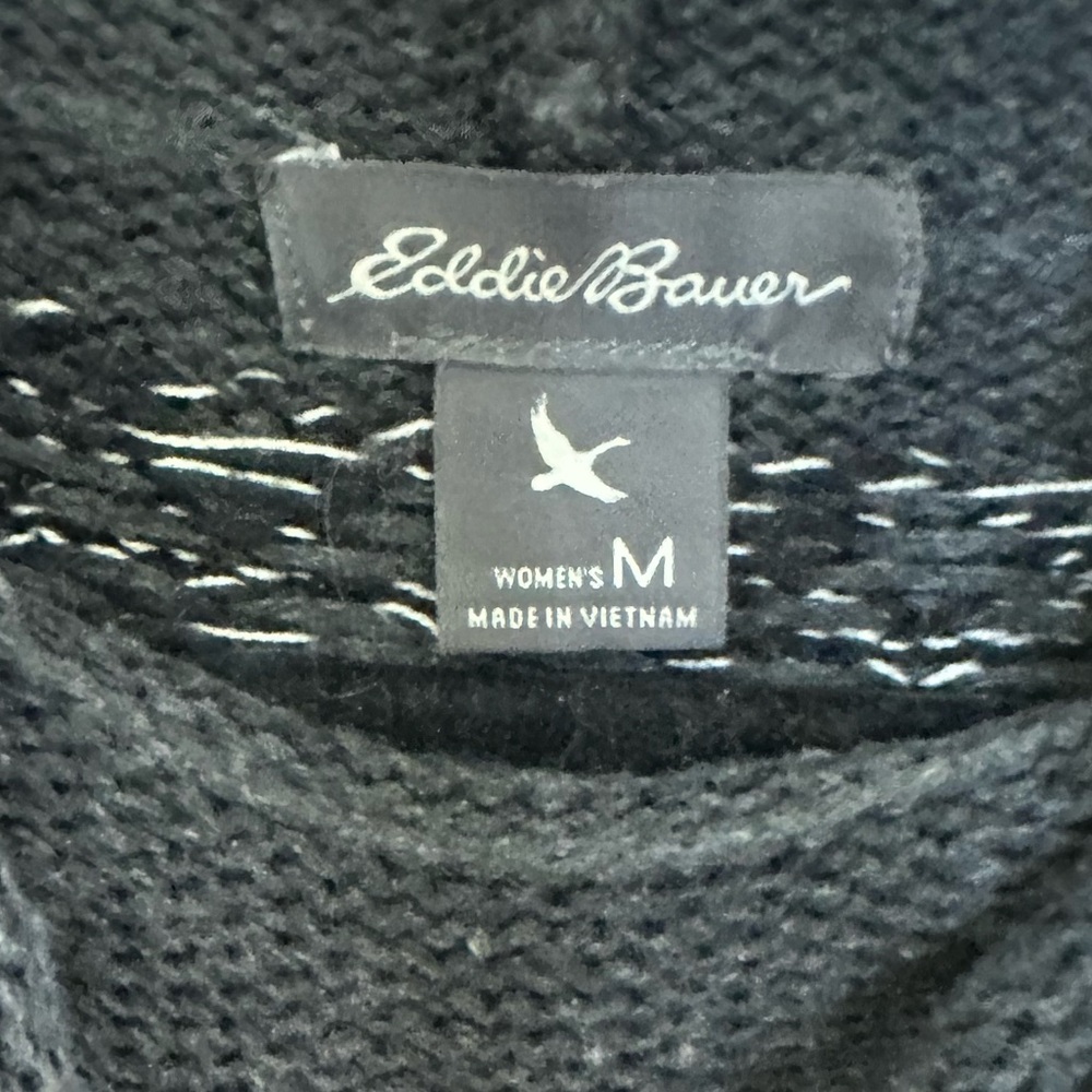Eddie Bauer Sweater Cowl Neck Fair Isle Medium Women Wool Mohair Blend - Picture 4 of 6